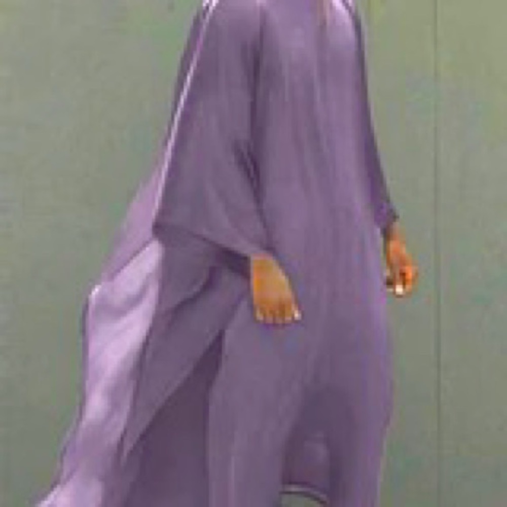 Purple unisex crew neck casual loose fit kaftan robe